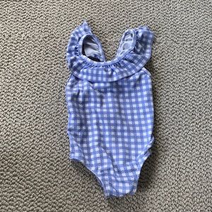 Blue and White Gingham Swimsuit